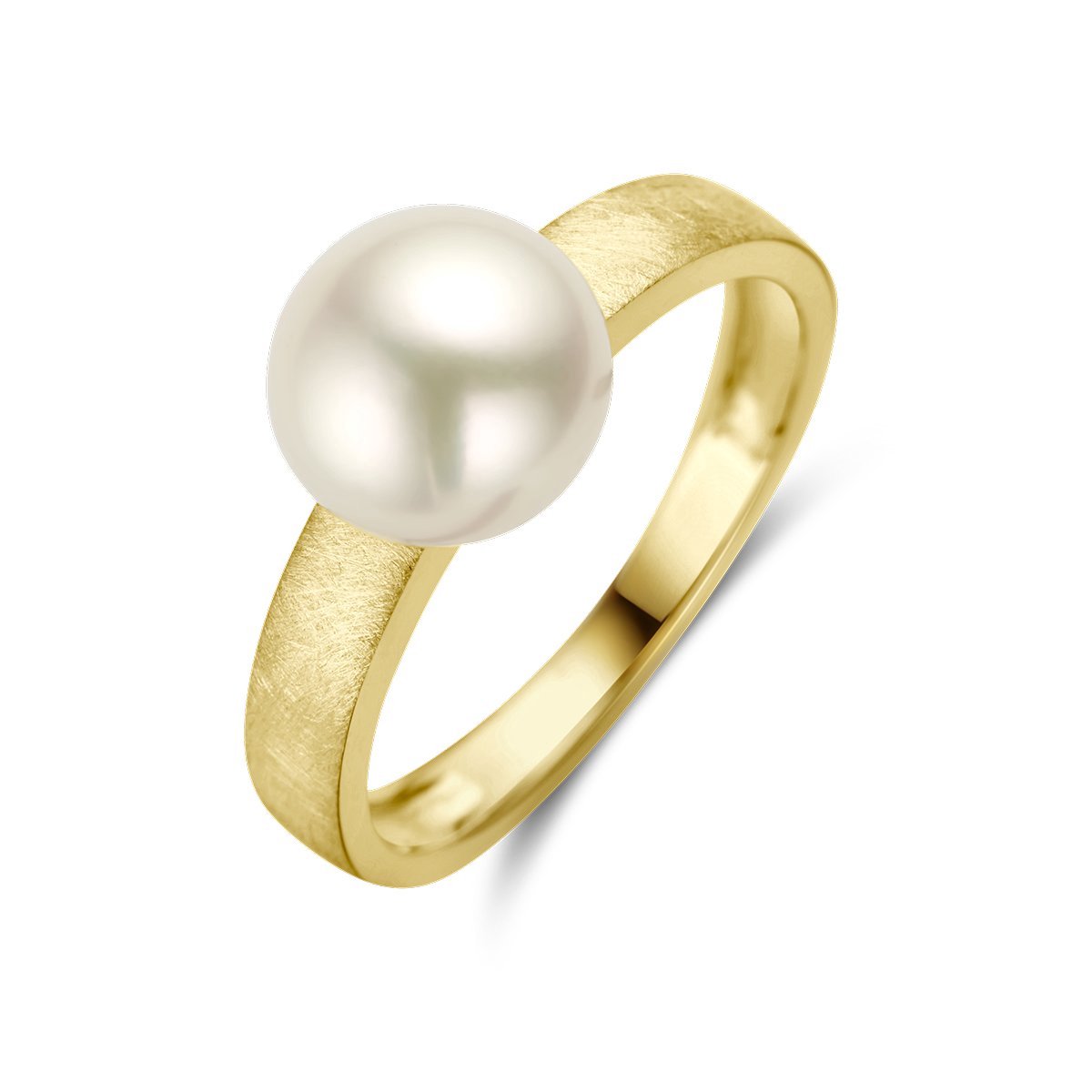 14K Geelgoud Ring Parel Gescratcht 4028700