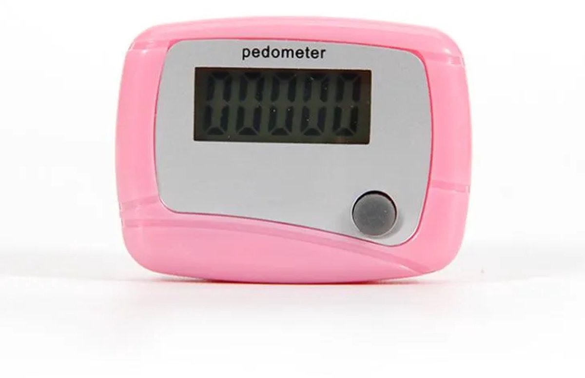 Stappenteller - Pedometer - Activity tracker - Stappen tellen - Stappendoel - Wandelen - Inclusief batterij - Roze - Jonyx