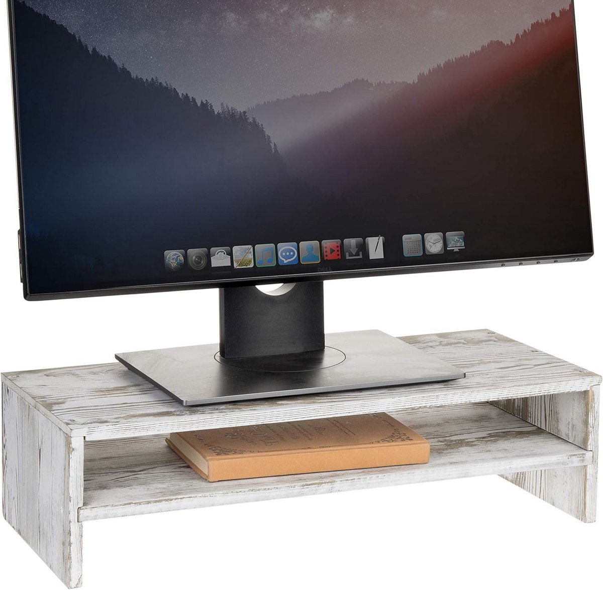 Computermonitor en Laptopverhoger voor Bureau - 2-Tier Houten Opbergplank