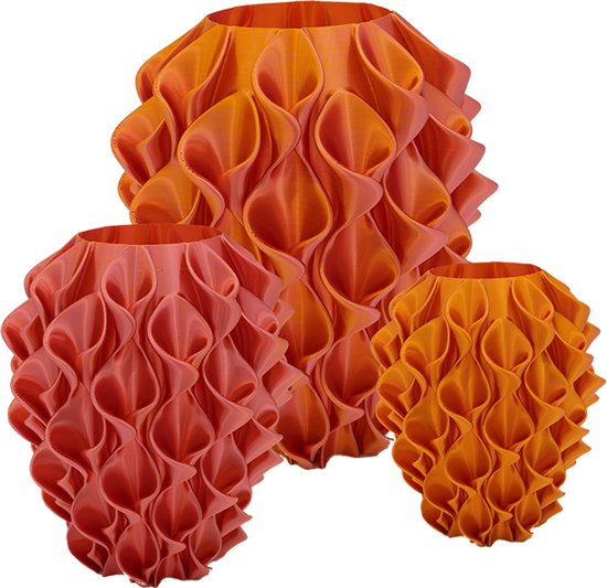 Bluma moderne vaas - Decoratieve vaas - Roze / Goud - 3d geprinte vaas – geschikt voor droogbloemen - 25CM