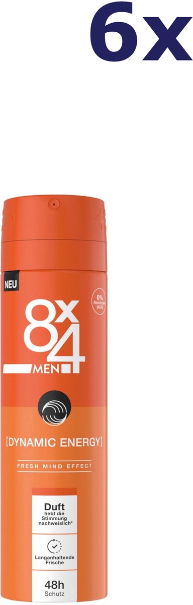 8 x 4 Deospray Men - Dynamic Energy 6 x 150 ml