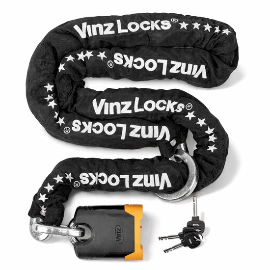 VINZ Batura ART 5 Kettingslot - 2 Meter Lang - ART 5 Slot Motor, Boot, Elektrische Bakfiets, Scooter - 200cm