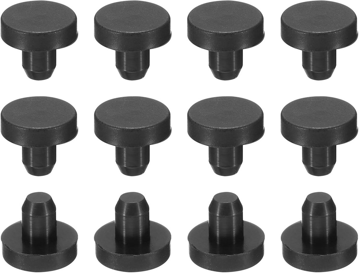 12x Flexibele Siliconen Rubberen Pluggen voor Waterdichte Afdichting - Zwart - 5-5.6mm