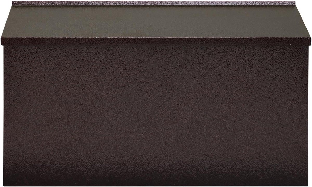 Grote wandgemonteerde brievenbus voor buiten - Roestvrij stalen doos voor post in horizontale stijl (brons, 15,7" x 4,3" x 9,4")