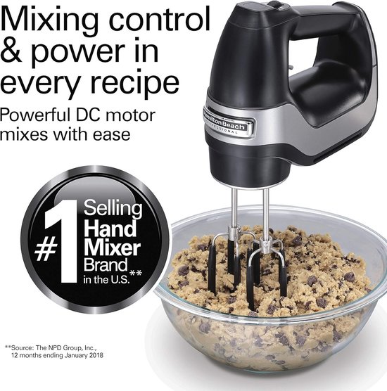 Handmixer Krachtig met 6 Snelheden en Turboknop Zwart — afbeelding 4