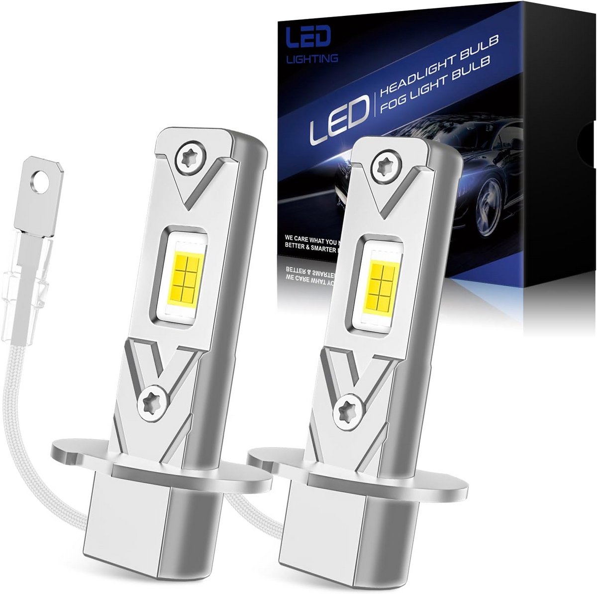 Krachtige H3 LED Lamp (2 stuks) 30.000 LM - 220W Wit Licht - Plug & Play Koplampen Auto & Motor