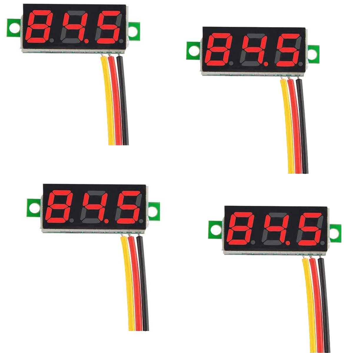 Digitale DC Voltmeter 0-100V Mini Spanningstester met Rood Display (4 Stuks)