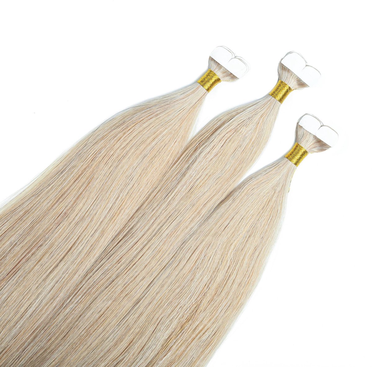 hair2heart Premium Mini Tape Extensions Echt haar - 12 tapes 50 cm 10/1 lichtblond as