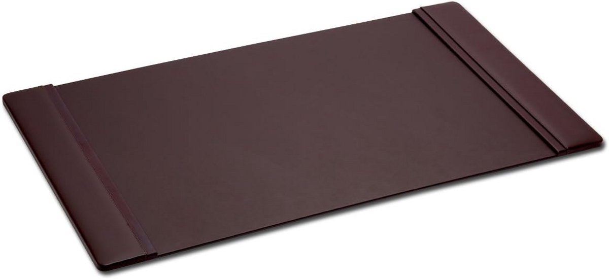 Chocoladebruine Bureau-onderlegger met Leer en Zijbekleding, 64,8 x 43,8 cm