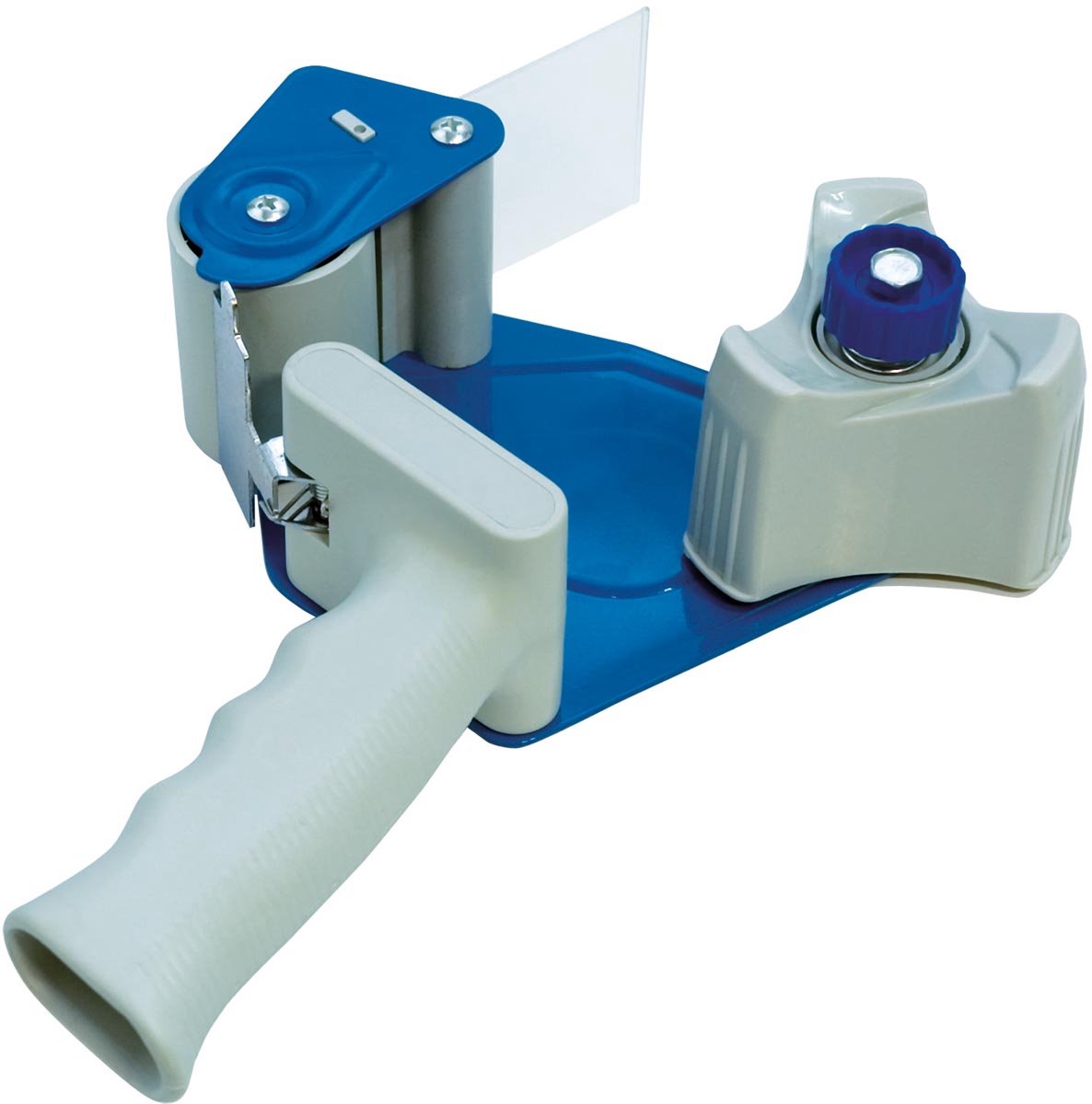 DONAU afroller voor verpakkingsplakband | metaal | voor rollen tot 50 mm | blauw-grijs
