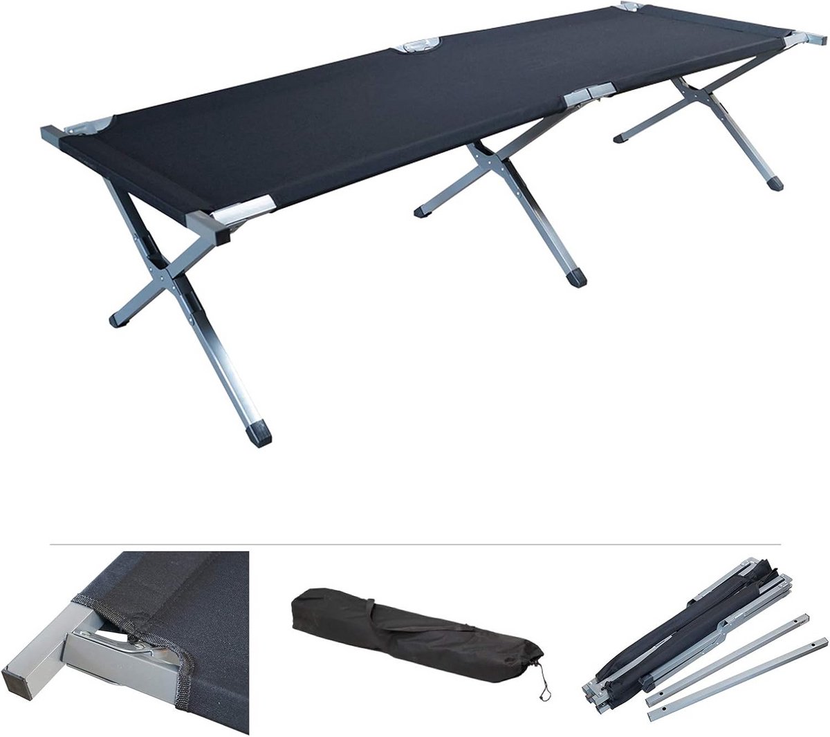 XL Veldbed met Transporttas - Comfortabel en Opklapbaar tot 150 kg