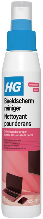 HG Beeldschermreiniger - Reinigt veilig en streeploos alle soorten schermen 125ml