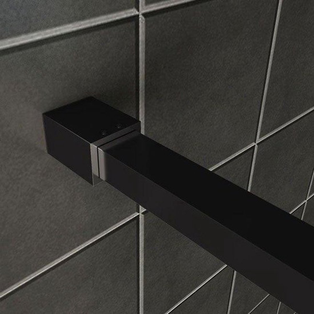 H&F Inloopdouche 120x200 cm – Douchewand Mat Zwart – Rookglas – 8 mm Veiligheidsglas – Antikalk Coating