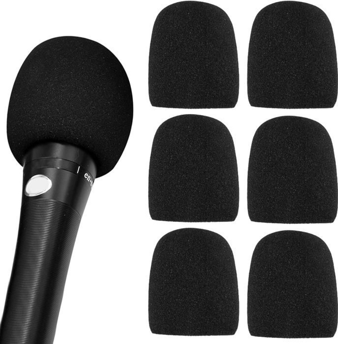 Microfoonschuim – Schuimwindscherm – Geluids- en stofwerend – 6 stuks – Universeel voor podcast, headset en computer