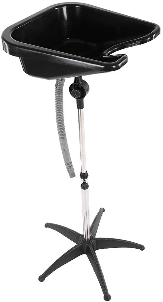 Nexvo® Haarwasbak - Mobiele Wasbak Kapper Met Stop En Afvoerslang - Zwart- 40cm x 45cm x 20cm