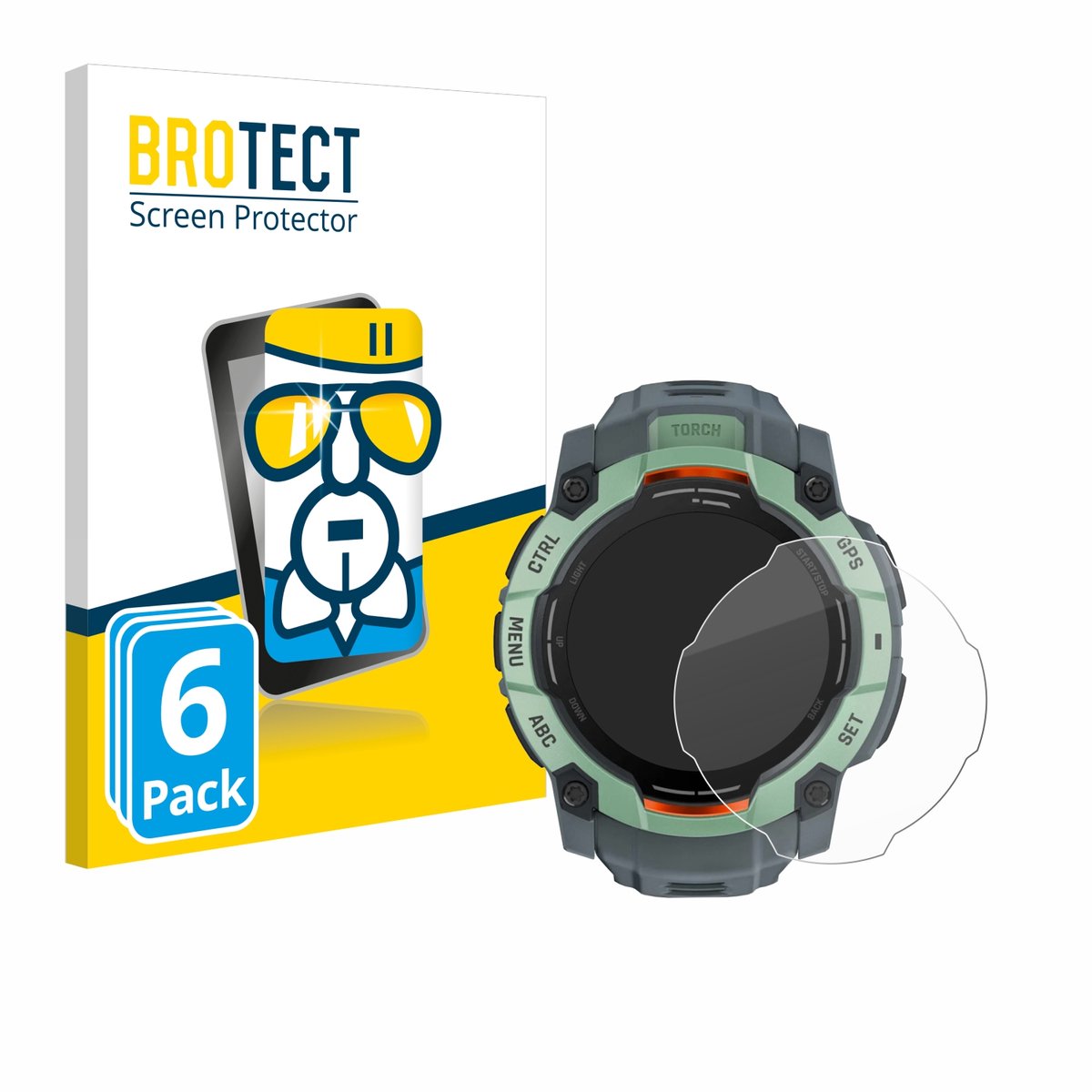 Screenprotector 6 Stuks voor Garmin Instinct 3 AMOLED (50 mm) Beschermglas transparant