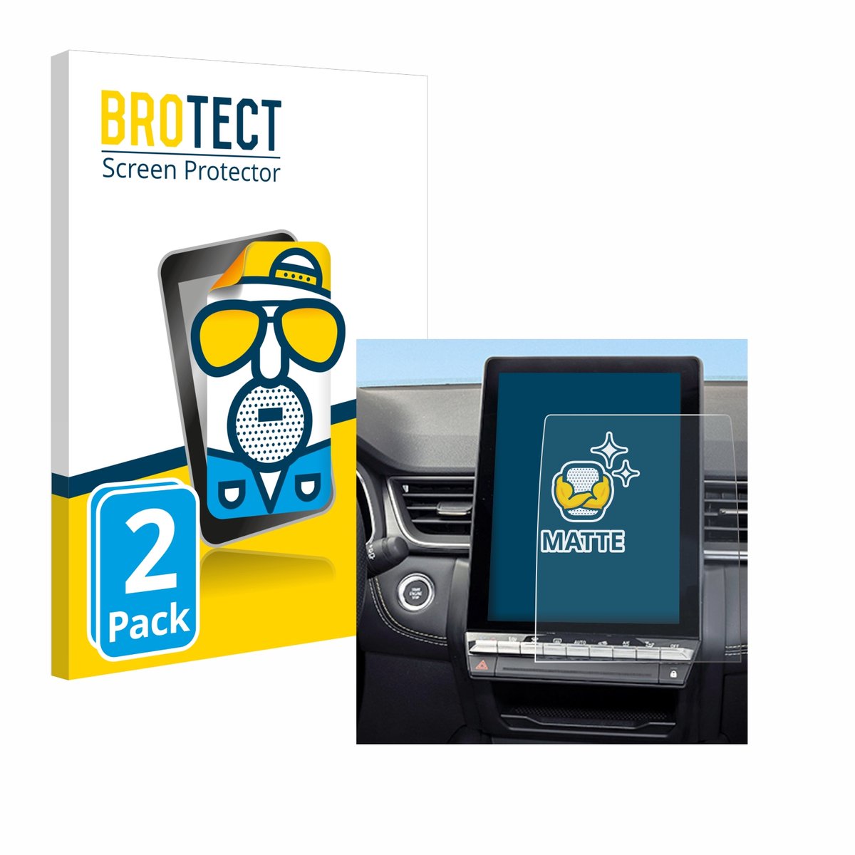 BROTECT - Screenprotector voor Renault Symbioz 2024 - Folie Beschermfolie matte 2 Stuks
