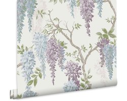 Laura Ashley Wisteria Garden Behang - Bloemen - 10mx52cm - Paars