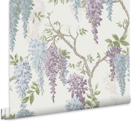 Laura Ashley - Papier peint intissé - Glycine Garden Pale Iris - Papier peint non tissé