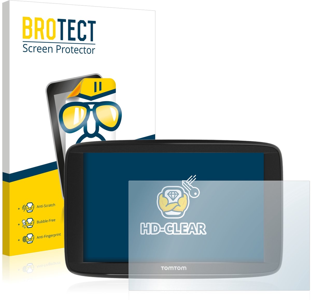 BROTECT - Screenprotector voor TomTom Start 62 - Folie Beschermfolie transparant 2 Stuks