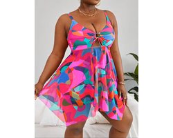 Tankini set- Grote maat dames 2 delig zwemkleding- Stijlvolle badkleding- Badpak Bikini- Zwempak Strandkleding Swimsuit 284- Meerkleurig - Maat XXL
