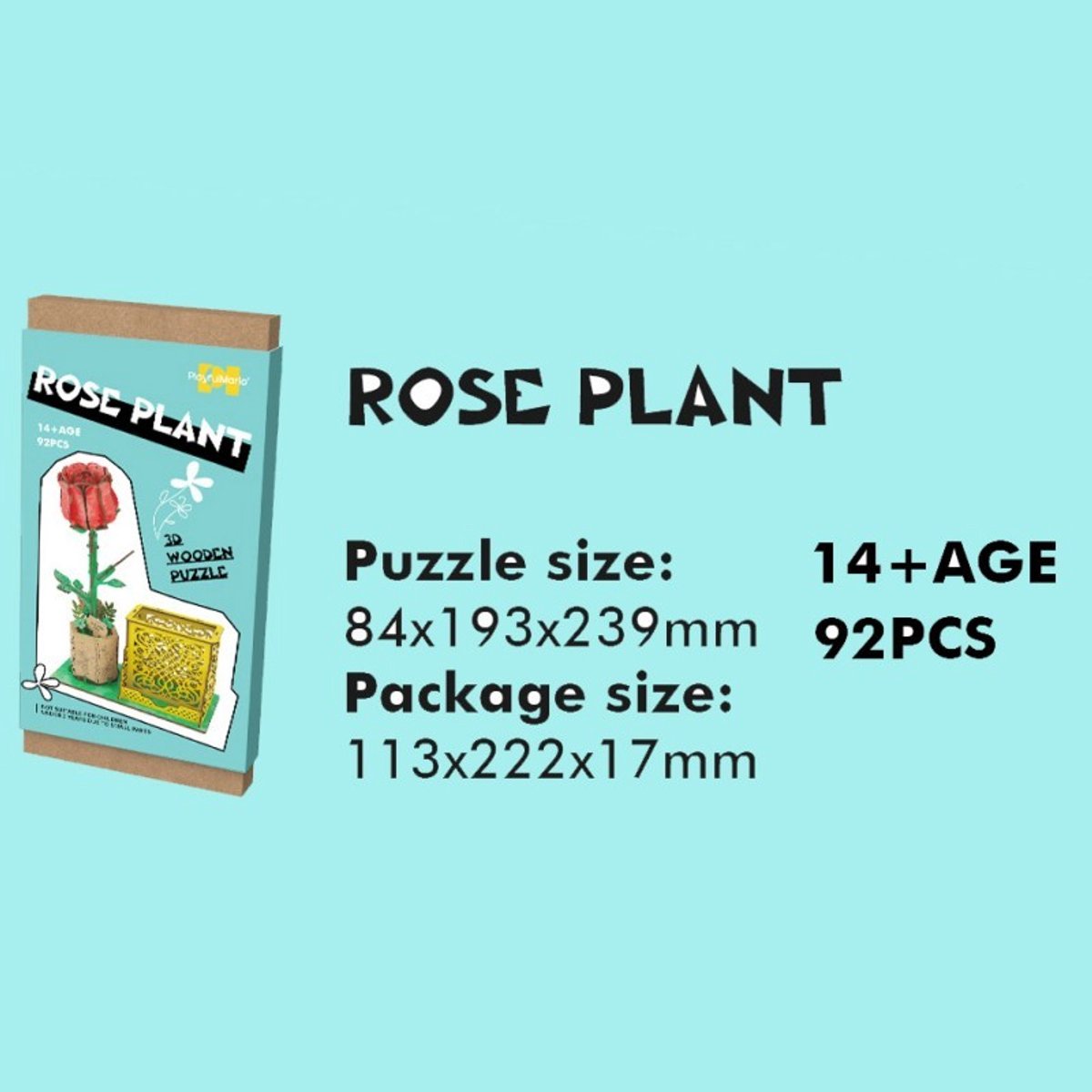 Beehub, 3D Flower, Rode Roos, BE011929, 8,4x19,3x23,9
