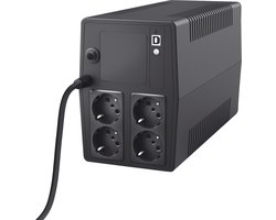 Trust Paxxon 1000VA UPS - Noodstroomvoorziening met 4 Standaard Stopcontacten - Bescherming Tegen Stroomuitval en Piekspanning - Zwart