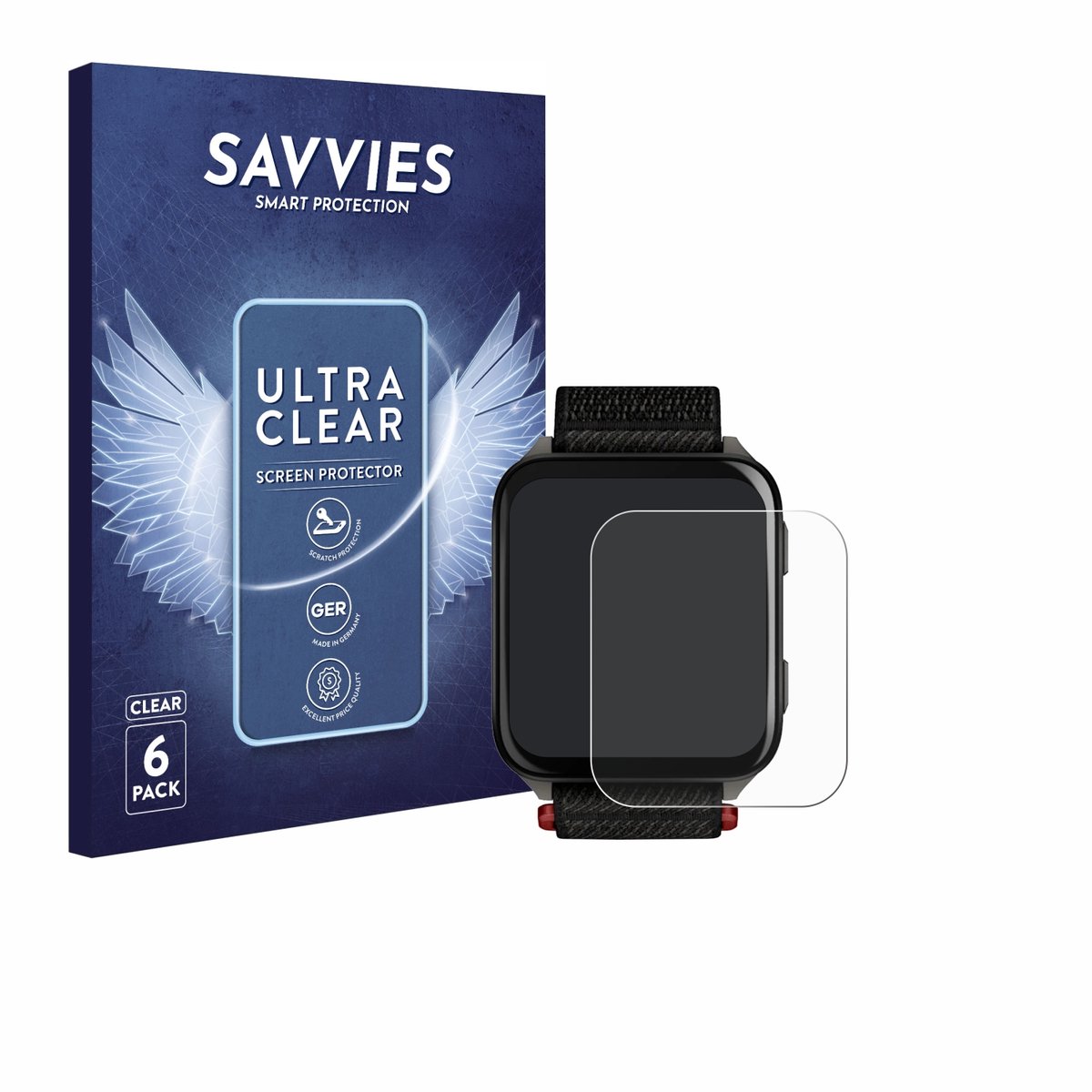 Savvies - Screenprotector voor Garmin Venu X1 - Folie Beschermfolie transparant 6 Stuks