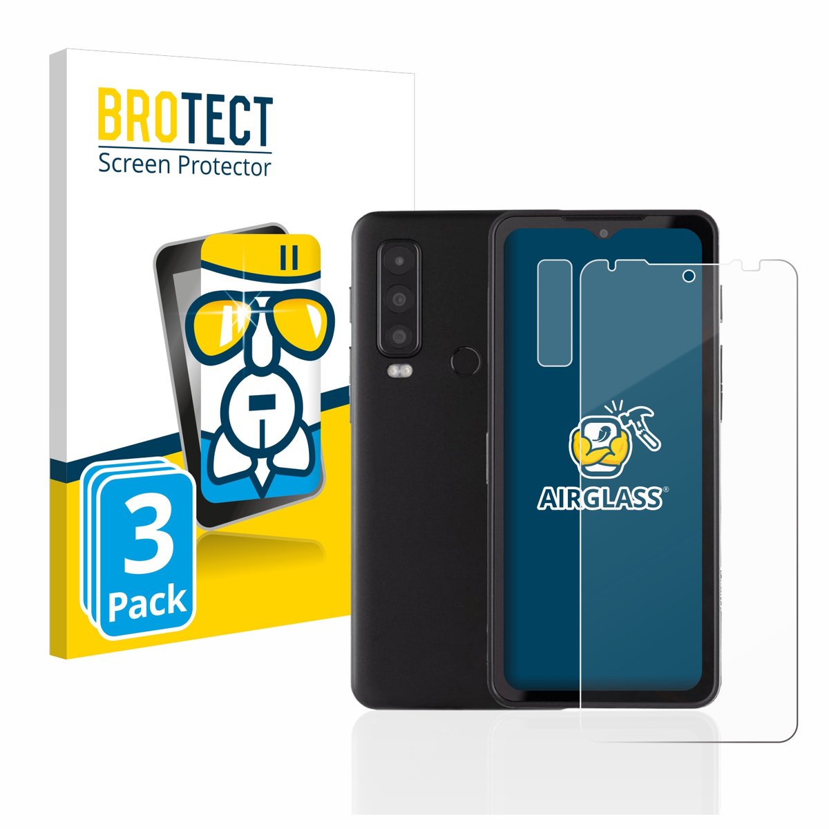 Screenprotector 3 Stuks voor Caterpillar Cat S75 (Voor+Camera) Beschermglas transparant