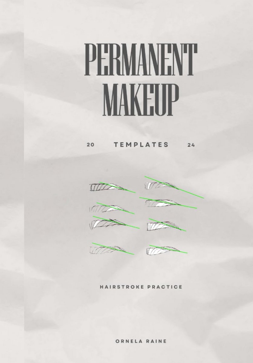 Professionele Microblading en PMU Templates voor Oefenen Hairstroke Techniek