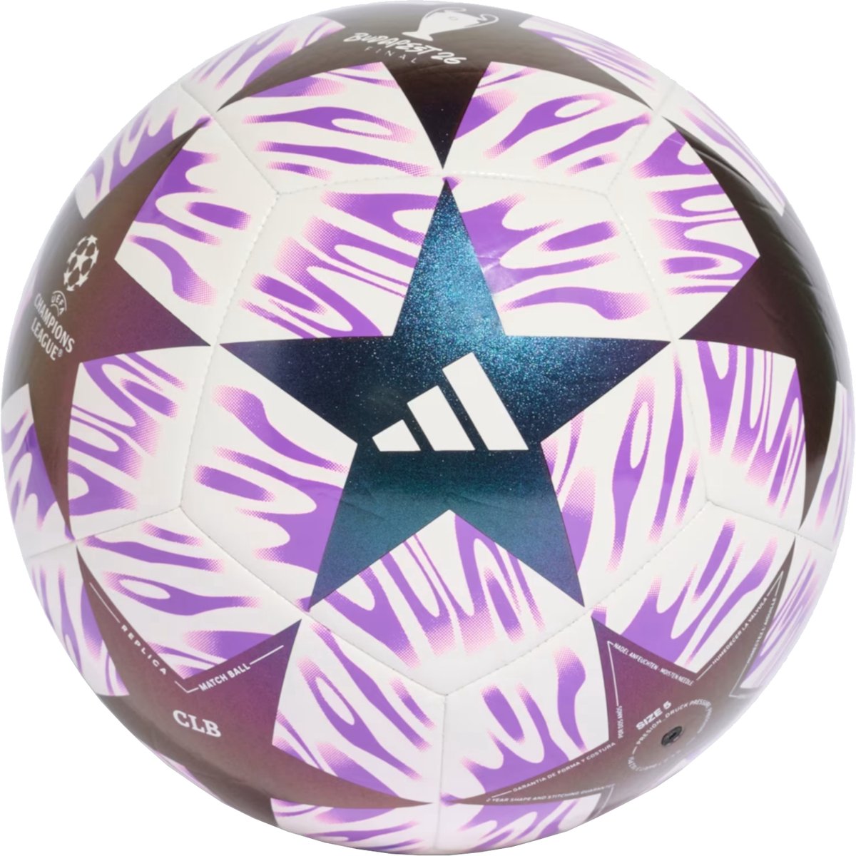 adidas UEFA Champions League Final Club Ball, Unisex, Wit, Bal naar voetbal, maat: 3