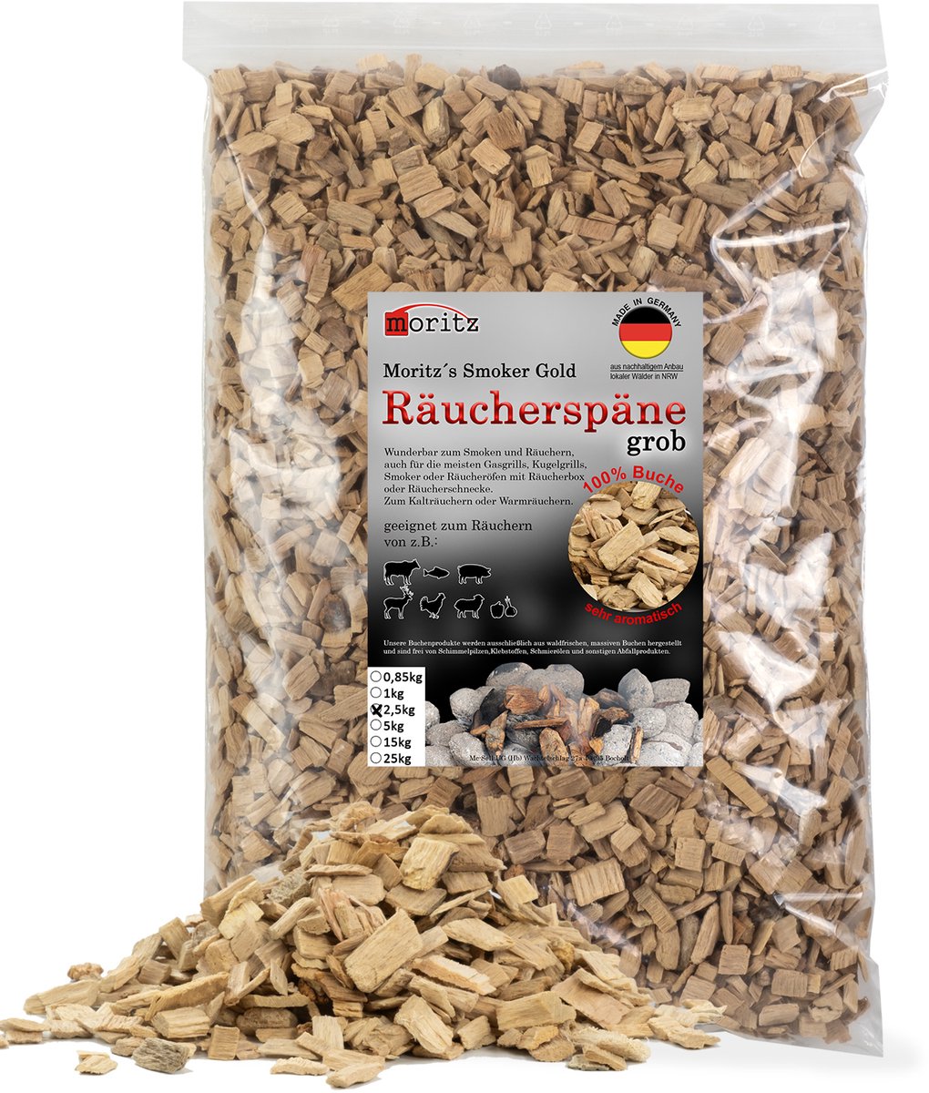 Rookspaanders beukenhout grof 6–12 mm 2,5 kg