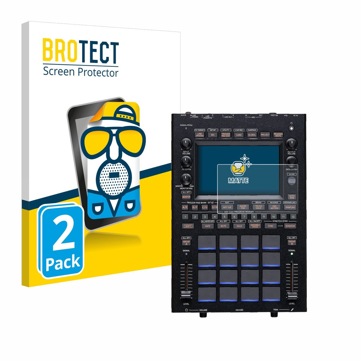 BROTECT - Screenprotector voor KORG KAOSS Replay - Folie Beschermfolie matte 2 Stuks