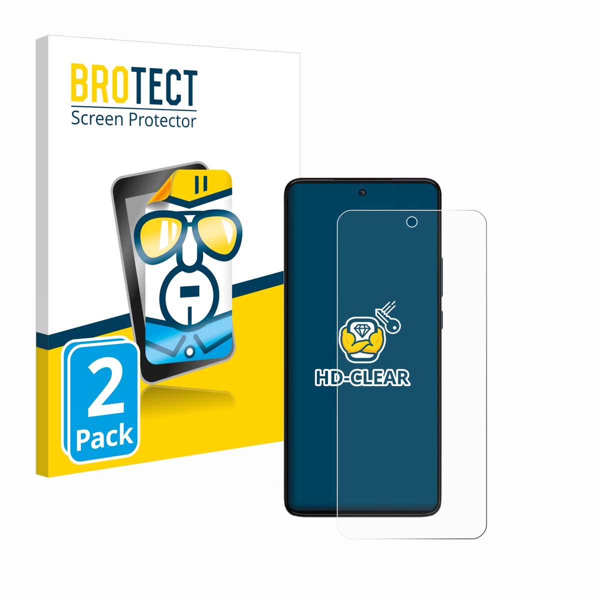 BROTECT - Screenprotector voor Motorola Moto G84 - Folie Beschermfolie transparant 2 Stuks