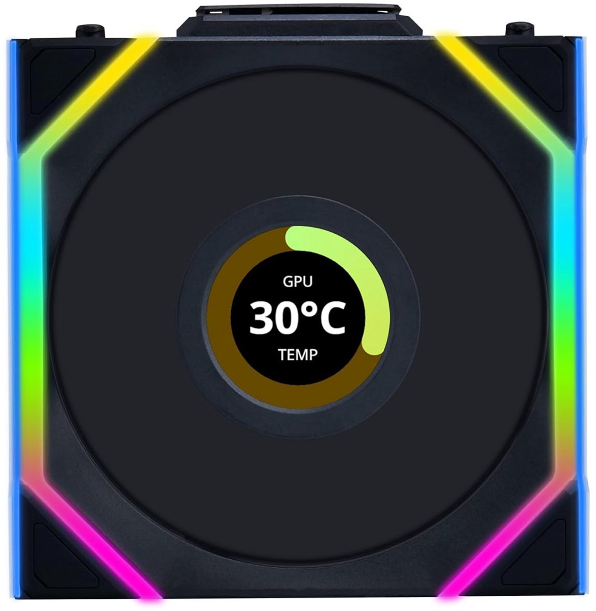 120mm PWM ARGB PC Ventilator met LCD Scherm en Draadloze Aansturing
