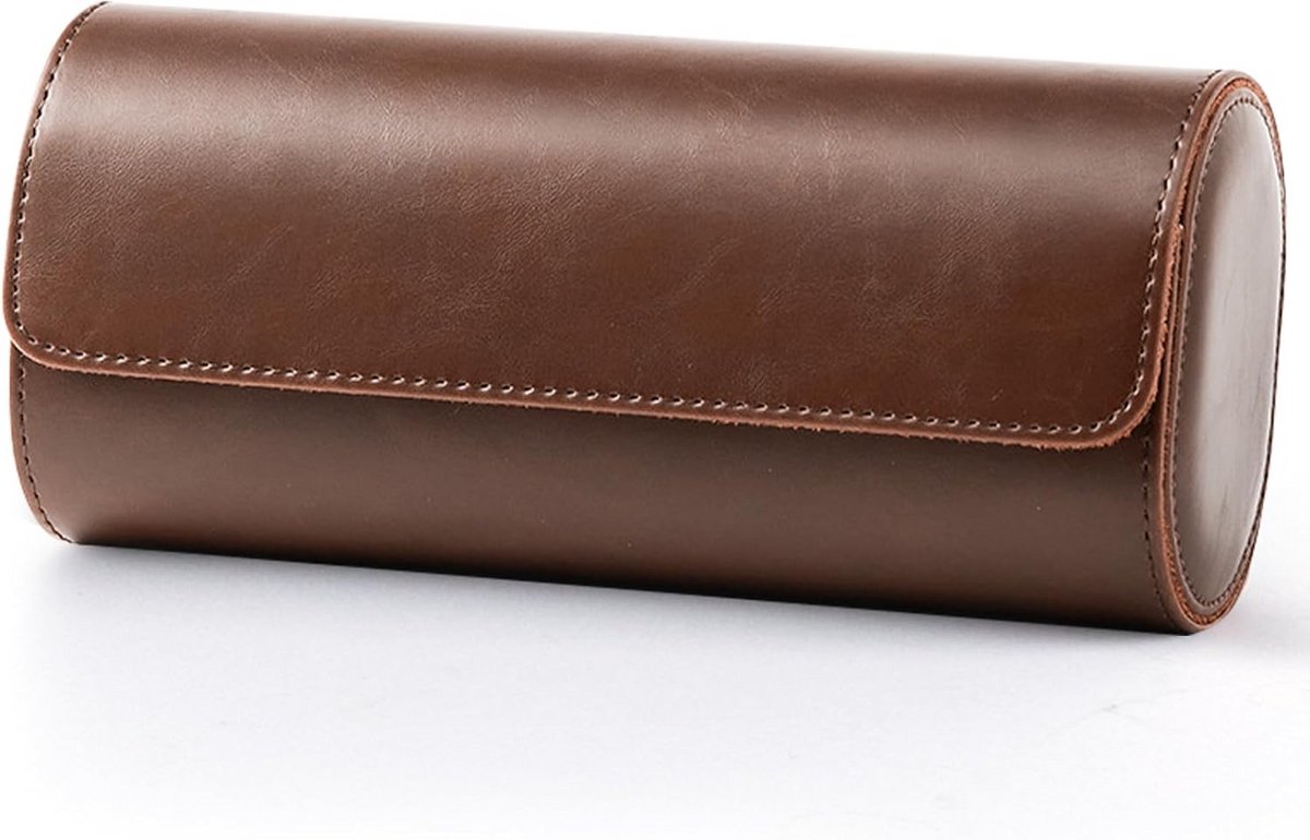 Leren horlogedoos voor drie horloges, vintage reisetui