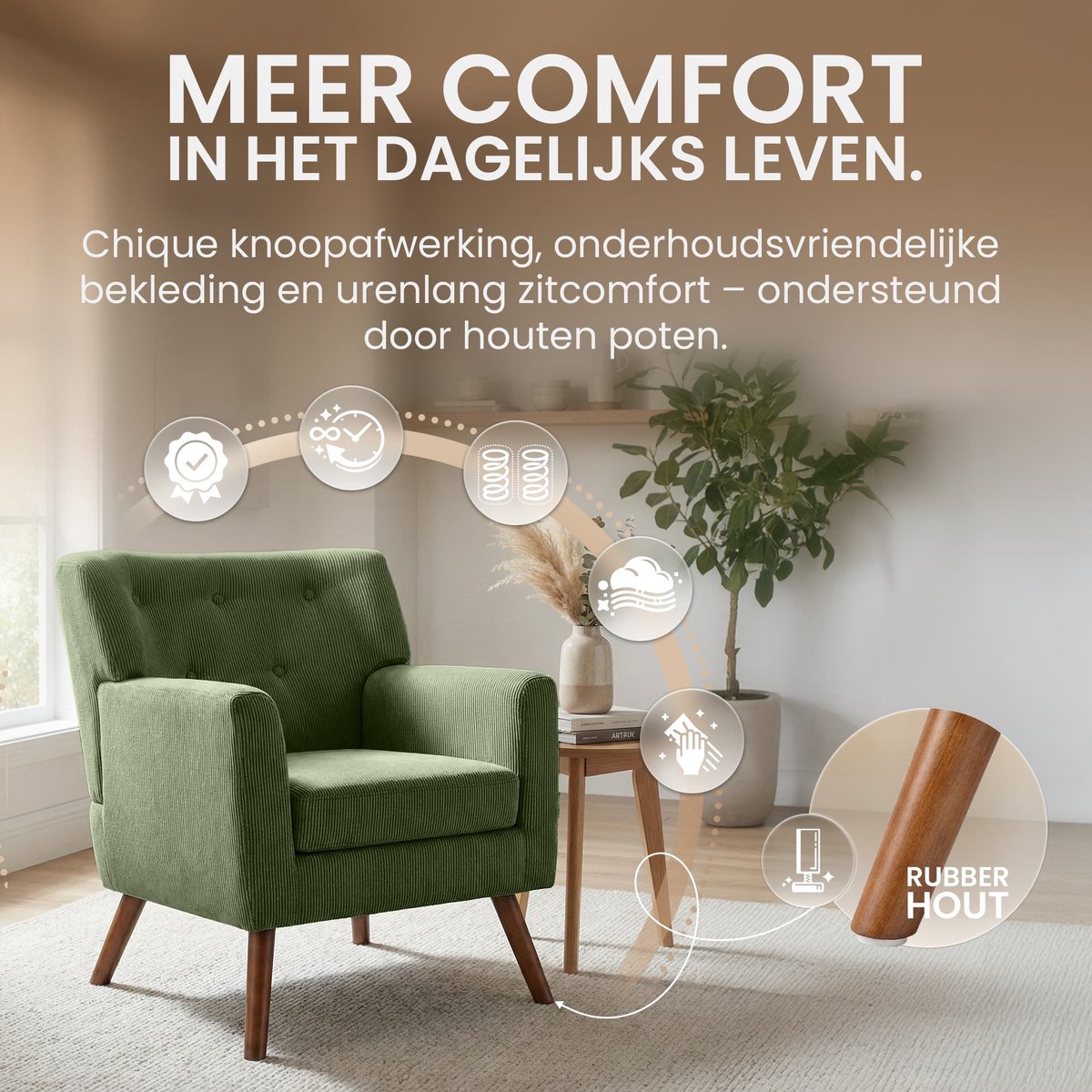 CLP CLP Kioni Relaxfauteuil groen - afbeelding 4