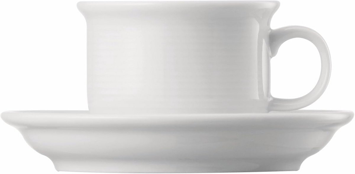 Set van 2 Elegante Espresso Kopjes Wit - Vaatwasserbestendig Porselein - 100 ml