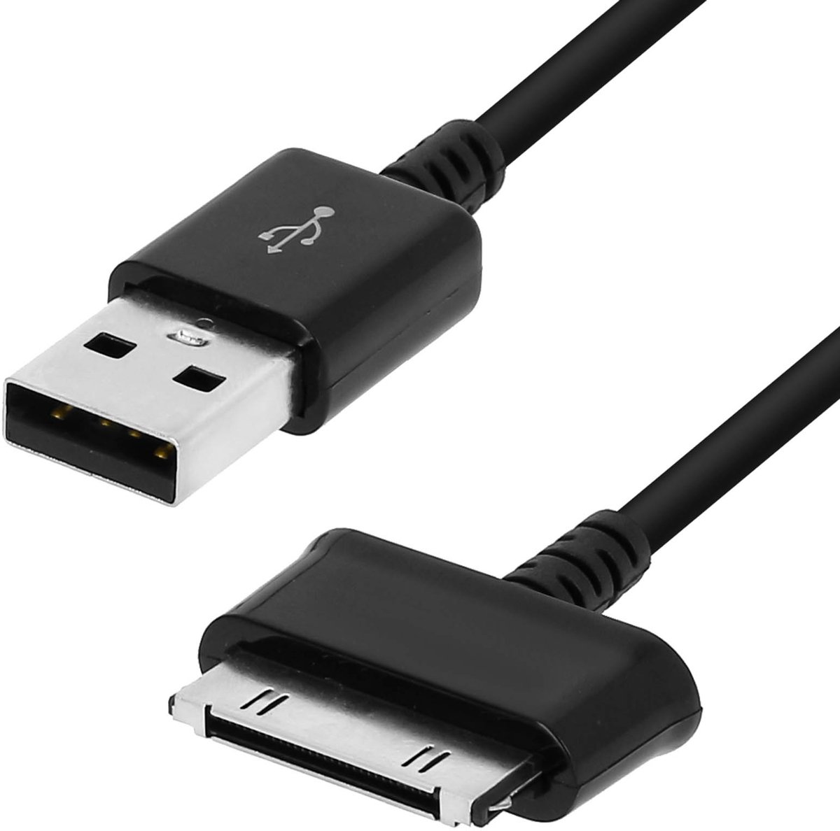 Avizar 30-pins Geschikt voor Samsung naar USB-A Kabel voor Galaxy Tab 1 / 2 / 3 / Note 10.1, Zwart