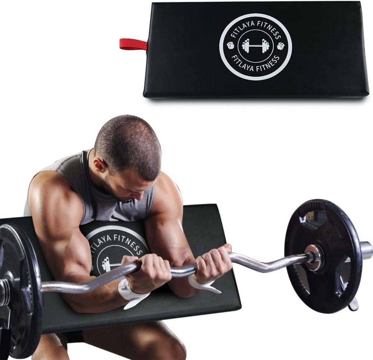 Preacher Curl Plank voor Biceps & Triceps Training - Voor Barbell en Dumbbell Thuistraining