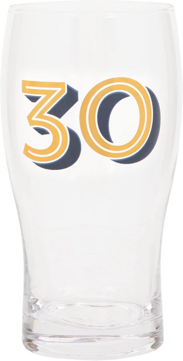 Luxe Bierpintglas 30e Verjaardag Goud en Blauw 57cl - Perfect Cadeau