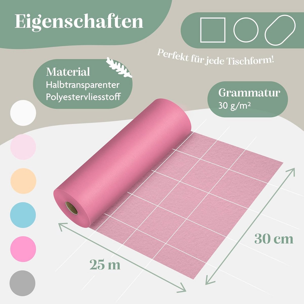 Luxe Vlies Tafelloper Modern 30 cm Breed Voor Feesten en Decoratie