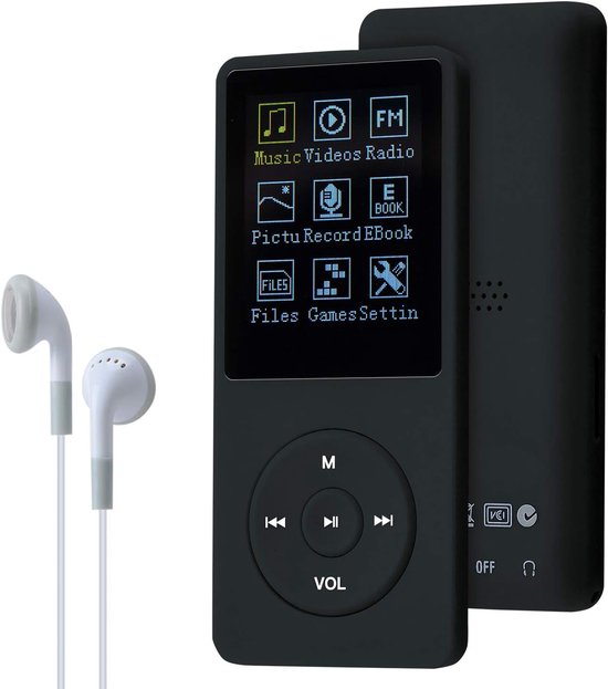 Joselin 32GB Clip MP3-Speler Draagbare Muziekspeler Bluetooth MP3 Mp4-Speler met FM-Radio-Opname Stappenteller voor Kinderen Eenvoudige Installatie Eenvoudig Te Gebruiken Wit
