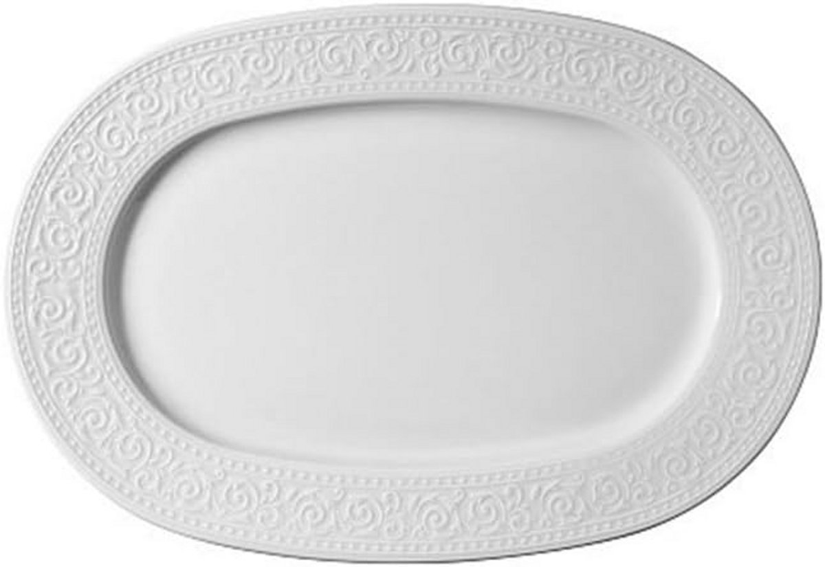 Grote Ovale Serveerschaal Porselein 31 x 21 cm - Klassiek Wit