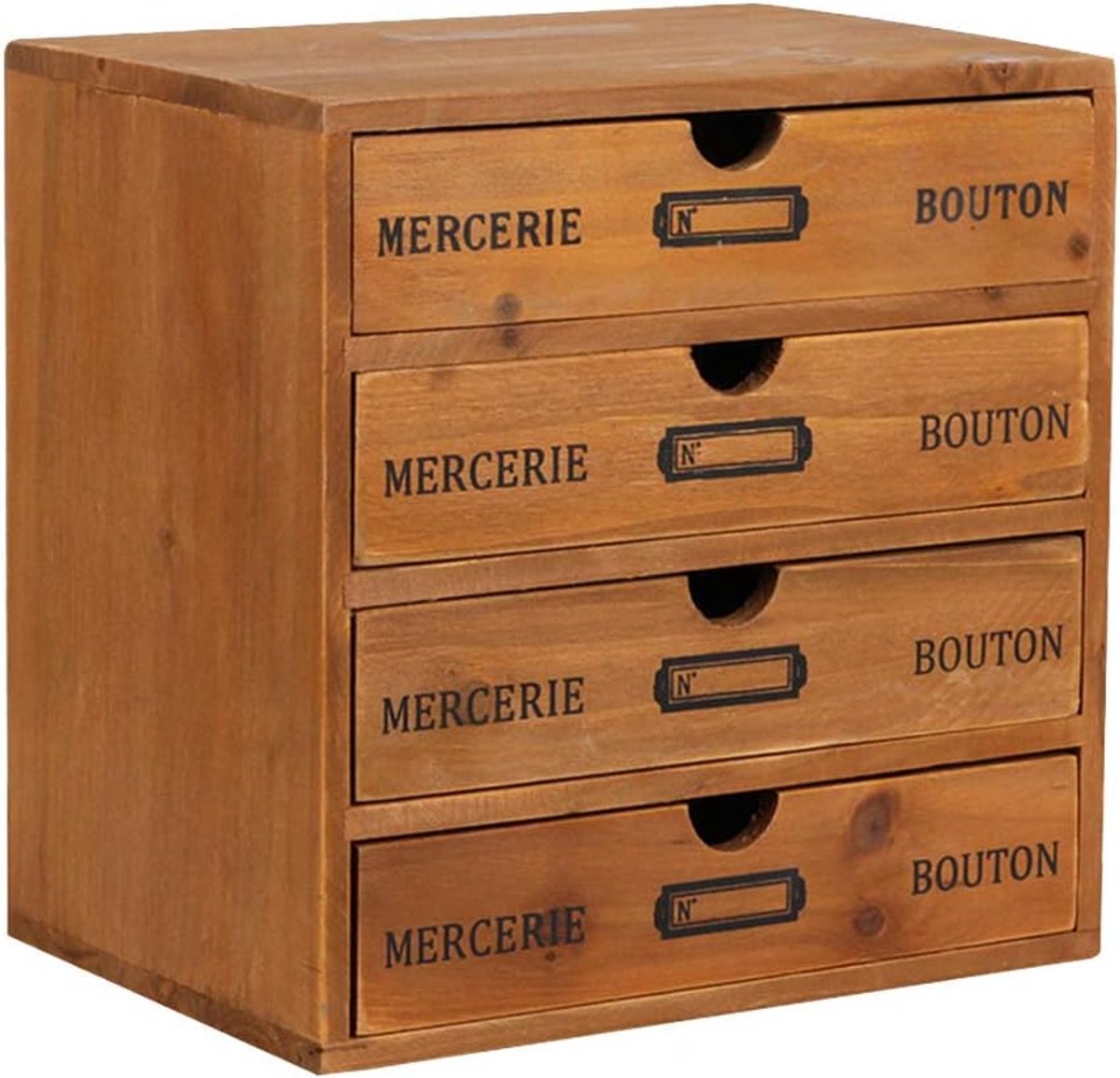 Houten Opbergdoos met 4 Laden - Desktop Organizer voor Kantoor en Hobby