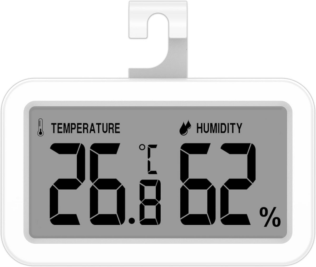 Digitale Koelkast Thermometer en Hygrometer met Magneet en Haak voor Precisie Temperatuurmeting