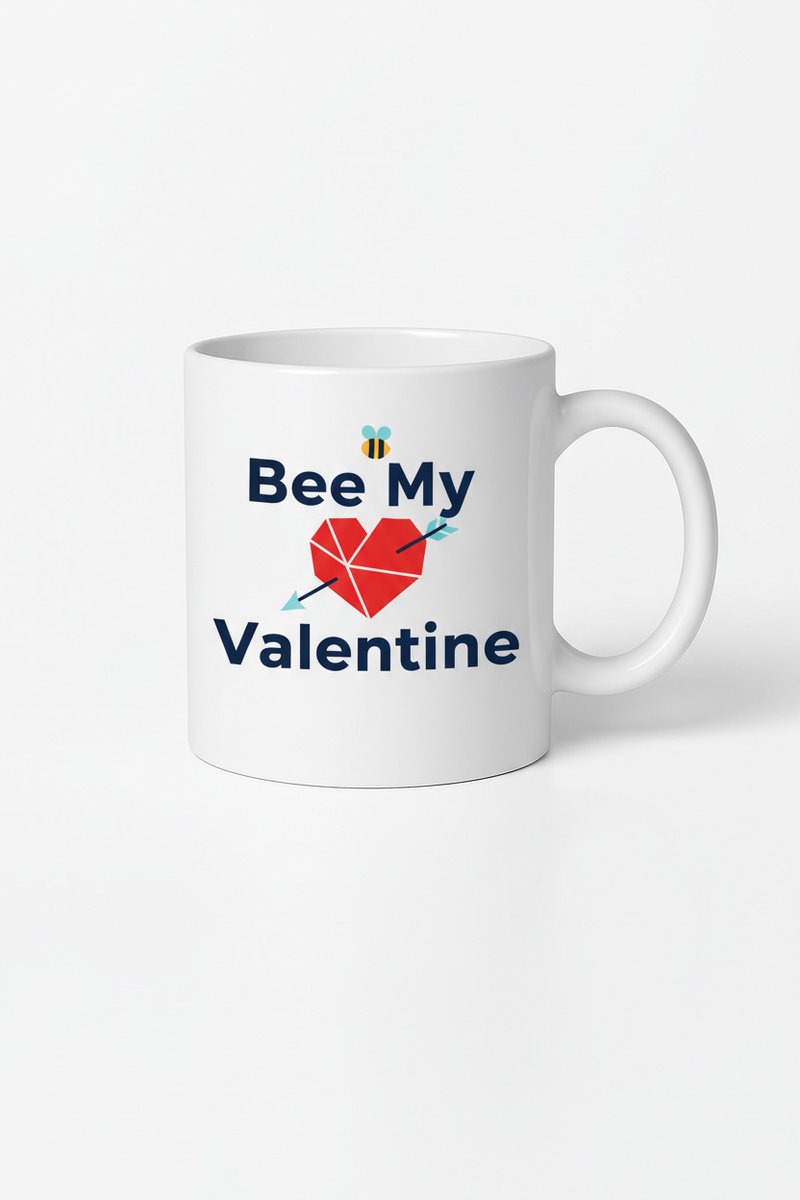 Valentijn Mok 'Bee My Valentine' met Lieve Bij & Hart - Romantisch Cadeau