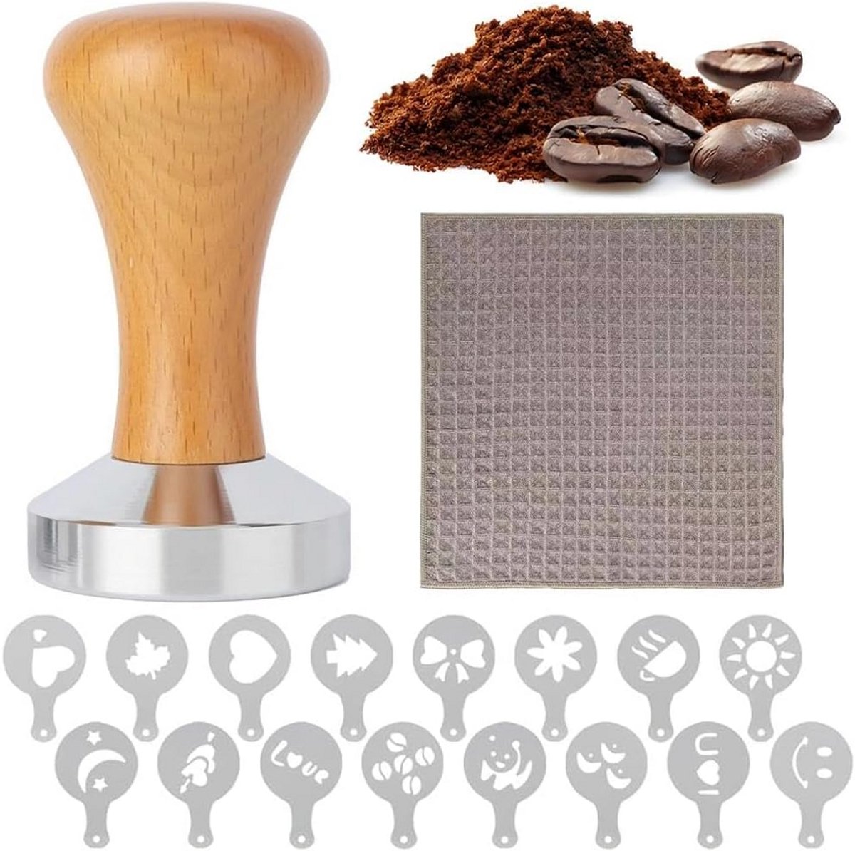 Professionele 18-Delige Barista Set met Koffietamper 51 mm voor Espresso