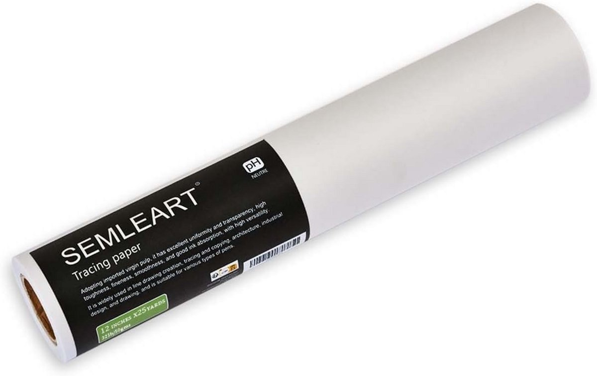 Groot Doorzichtig Calqueerpapier Rol - 30 g/m² - Voor Schetsen, Tekenen en Overdragen