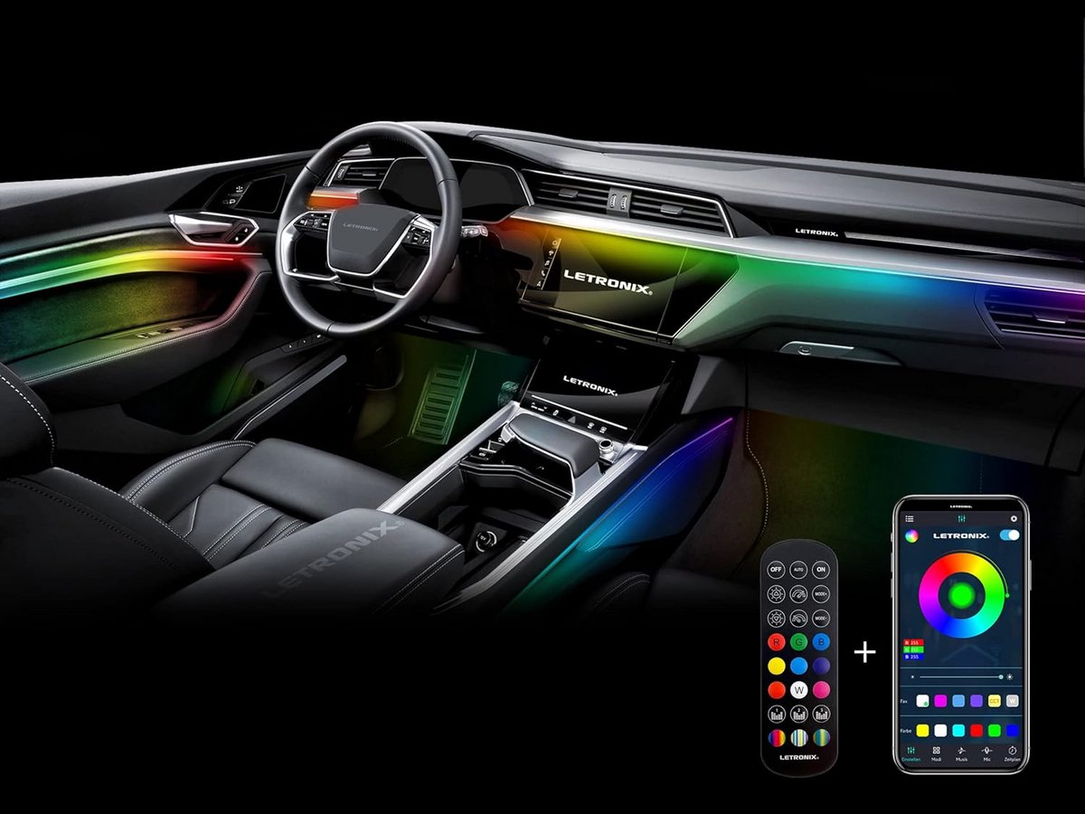 RGBIC Full LED Sfeerverlichting voor Auto Interieur met App en Afstandsbediening